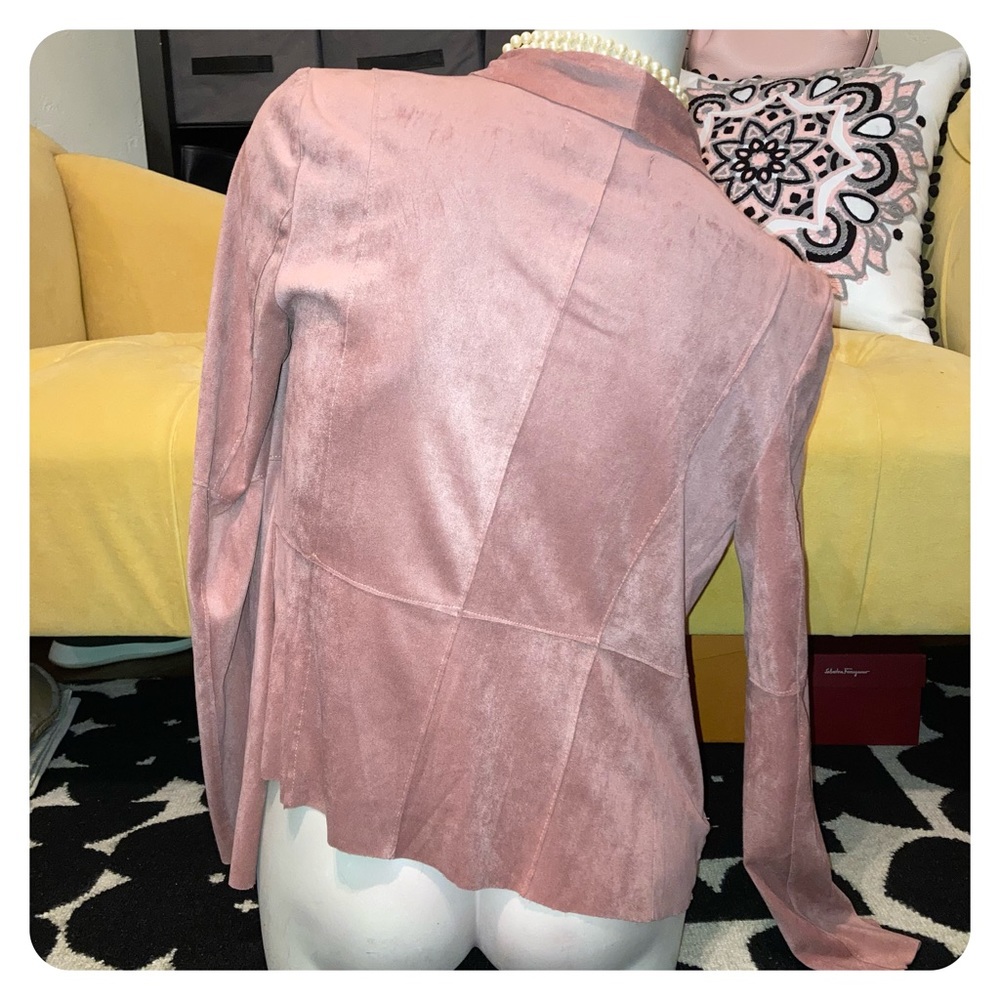 Bagatelle Faux Suede Drape Front Jacket View 5
